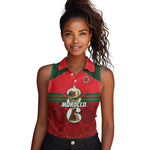 Personalized Morocco Football Women Sleeveless Polo Shirt 2026 Come On Atlas Lions - African Pride