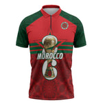 Personalized Morocco Football Zipper Polo Shirt 2026 Come On Atlas Lions - African Pride