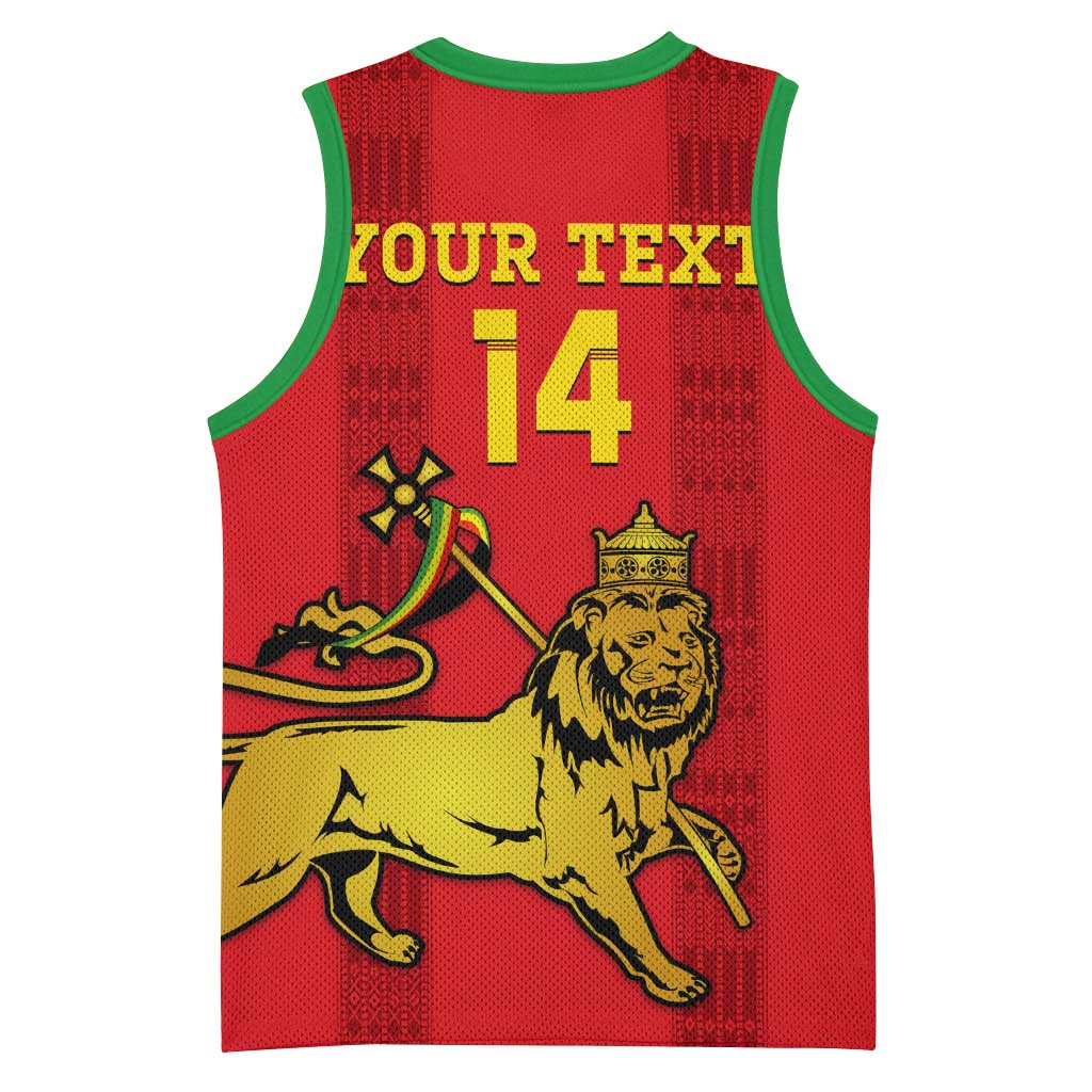 Custom Ethiopia Football Basketball Jersey 2024 Go Champions Walia Ibex LT14