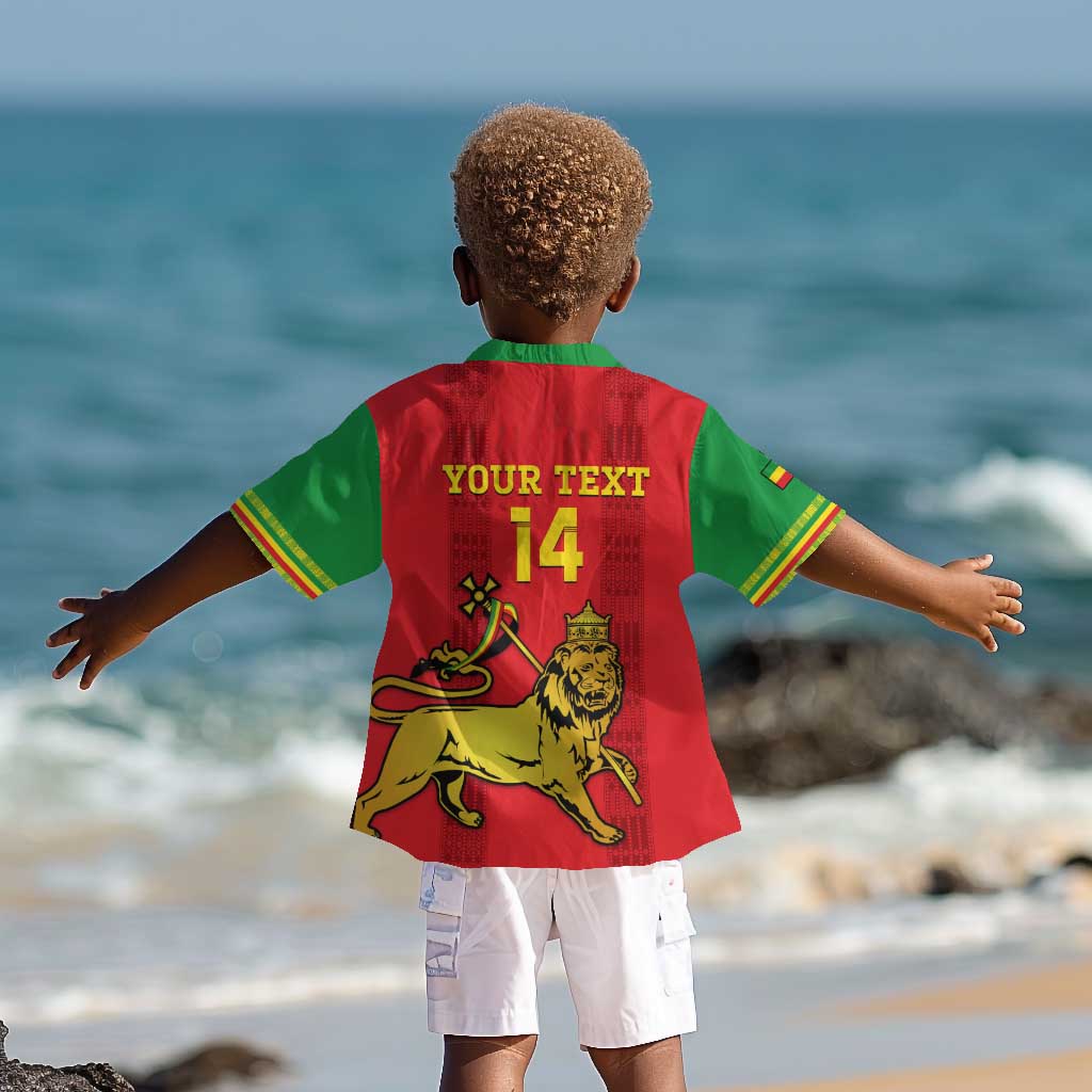 Custom Ethiopia Football Kid Hawaiian Shirt 2024 Go Champions Walia Ibex