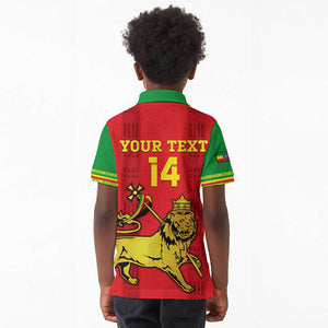 Custom Ethiopia Football Kid Polo Shirt 2024 Go Champions Walia Ibex