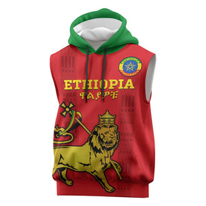 Custom Ethiopia Football Sleeveless Hoodie 2024 Go Champions Walia Ibex - African Pride