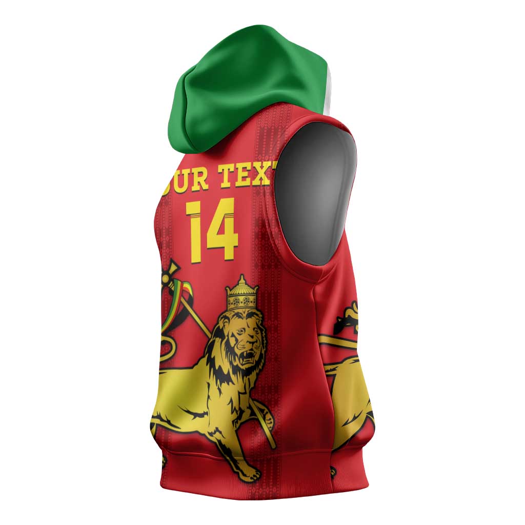 Custom Ethiopia Football Sleeveless Hoodie 2024 Go Champions Walia Ibex - African Pride