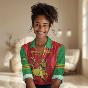 Custom Ethiopia Football Women Casual Shirt 2024 Go Champions Walia Ibex LT14