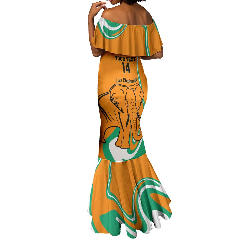 Custom Ivory Coast Football Mermaid Dress 2024 Go Champions Les Elephants