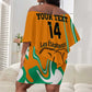 Custom Ivory Coast Football Off Shoulder Short Dress 2024 Go Champions Les Elephants LT14