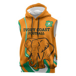 Custom Ivory Coast Football Sleeveless Hoodie 2024 Go Champions Les Elephants - African Pride