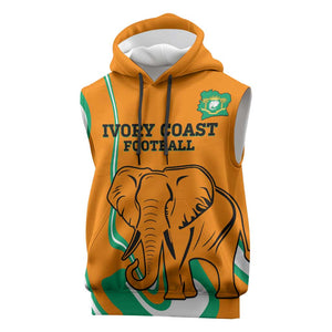 Custom Ivory Coast Football Sleeveless Hoodie 2024 Go Champions Les Elephants - African Pride