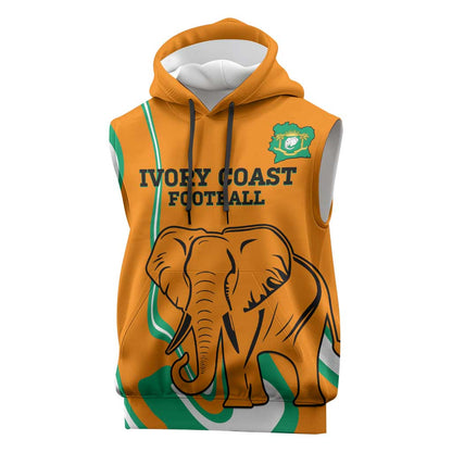 Custom Ivory Coast Football Sleeveless Hoodie 2024 Go Champions Les Elephants - African Pride