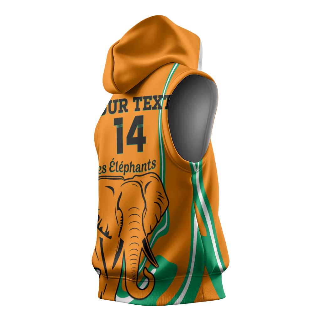 Custom Ivory Coast Football Sleeveless Hoodie 2024 Go Champions Les Elephants - African Pride
