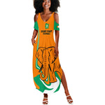 Custom Ivory Coast Football Summer Maxi Dress 2024 Go Champions Les Elephants