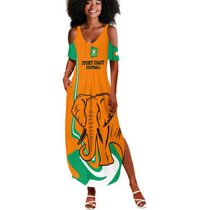 Custom Ivory Coast Football Summer Maxi Dress 2024 Go Champions Les Elephants