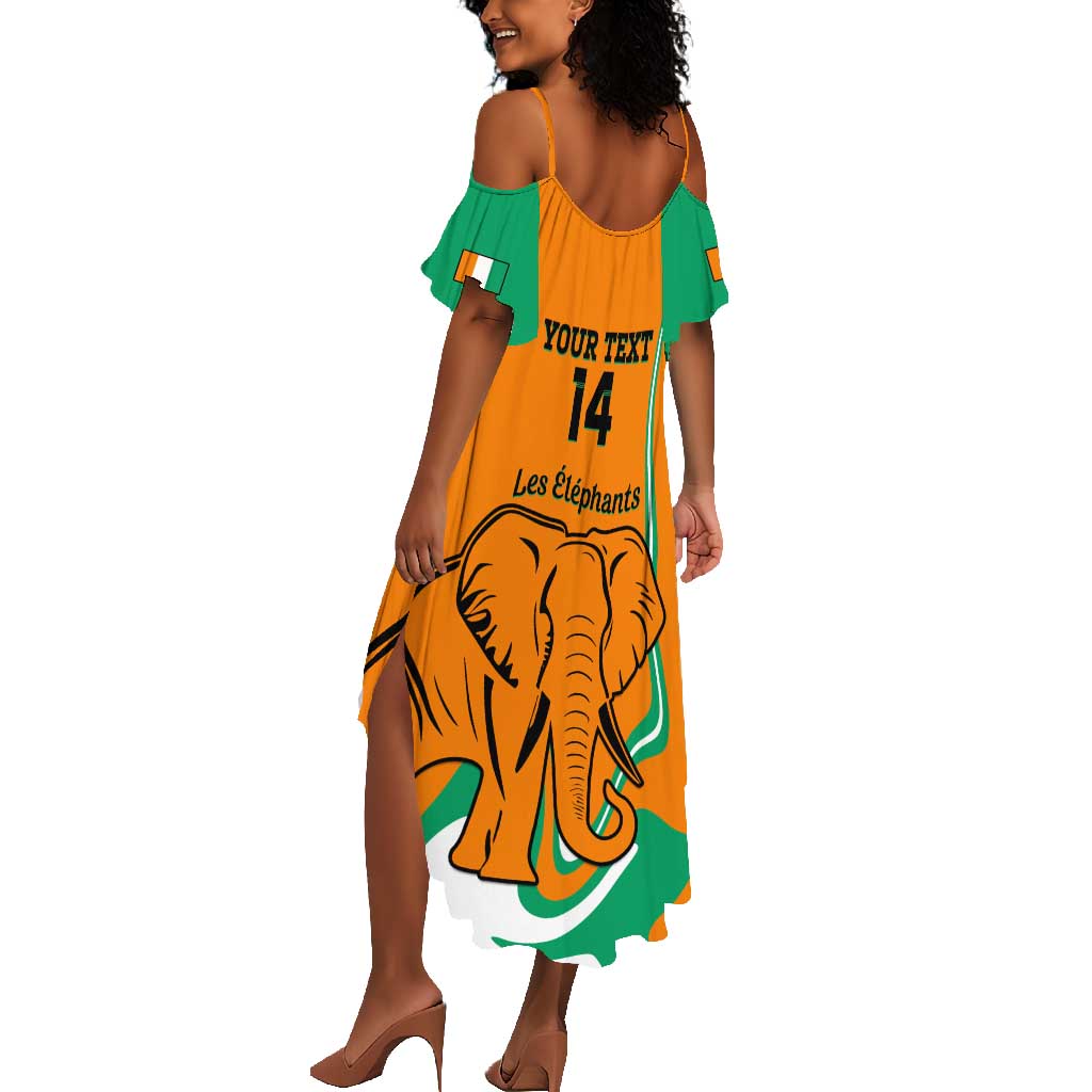 Custom Ivory Coast Football Summer Maxi Dress 2024 Go Champions Les Elephants