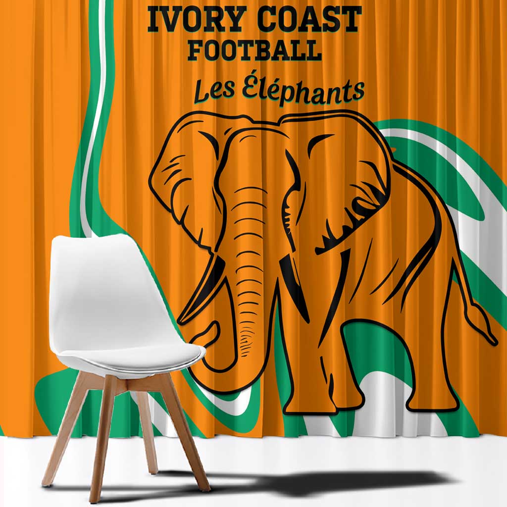Ivory Coast Football Window Curtain 2024 Go Champions Les Elephants