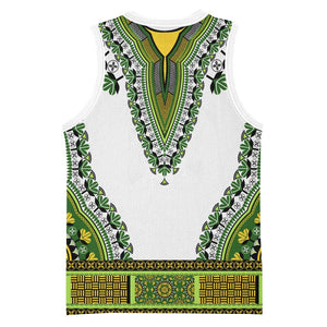 Africa Basketball Jersey African Dashiki Royal Green Version - African Pride