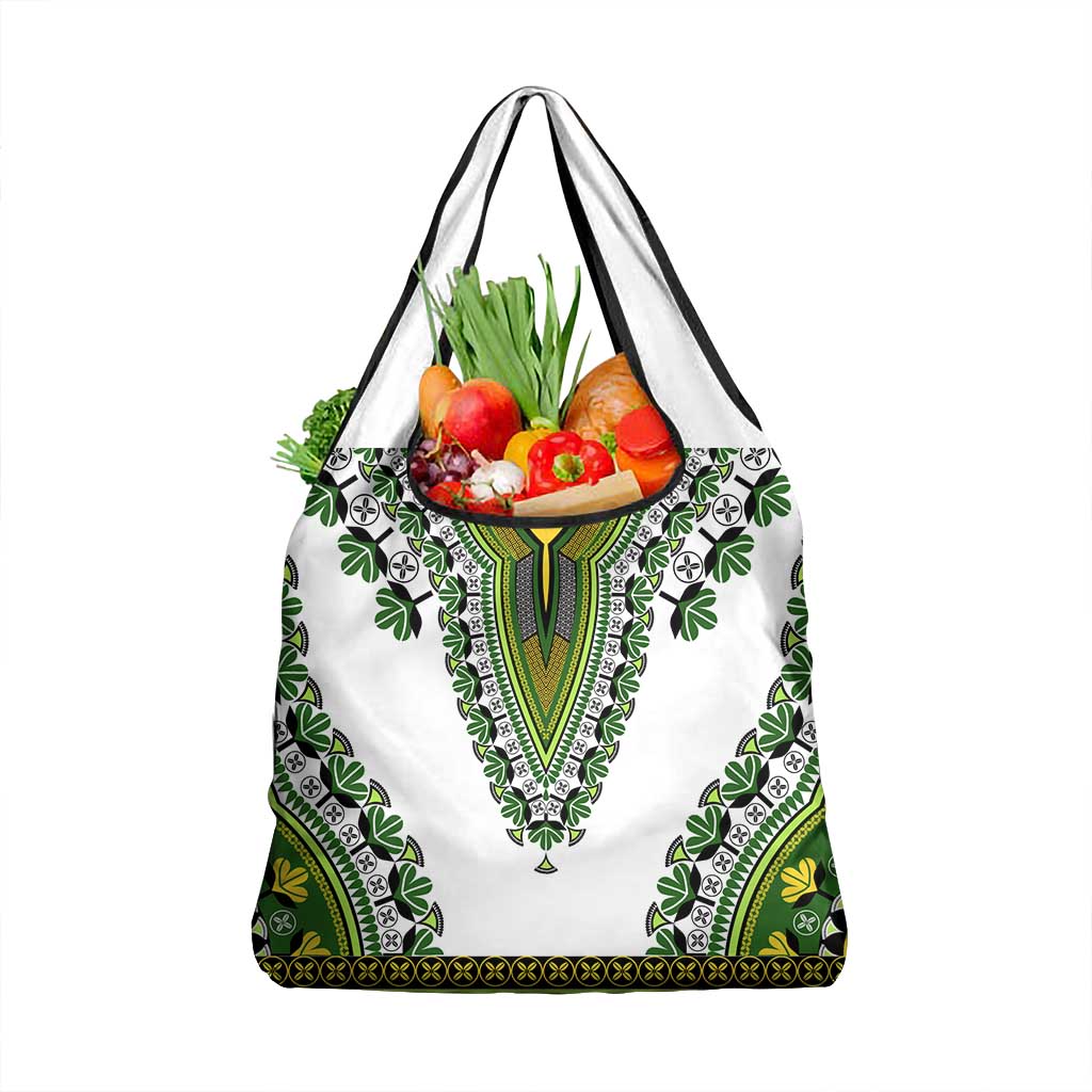 Africa Grocery Bag African Dashiki Royal Green Version
