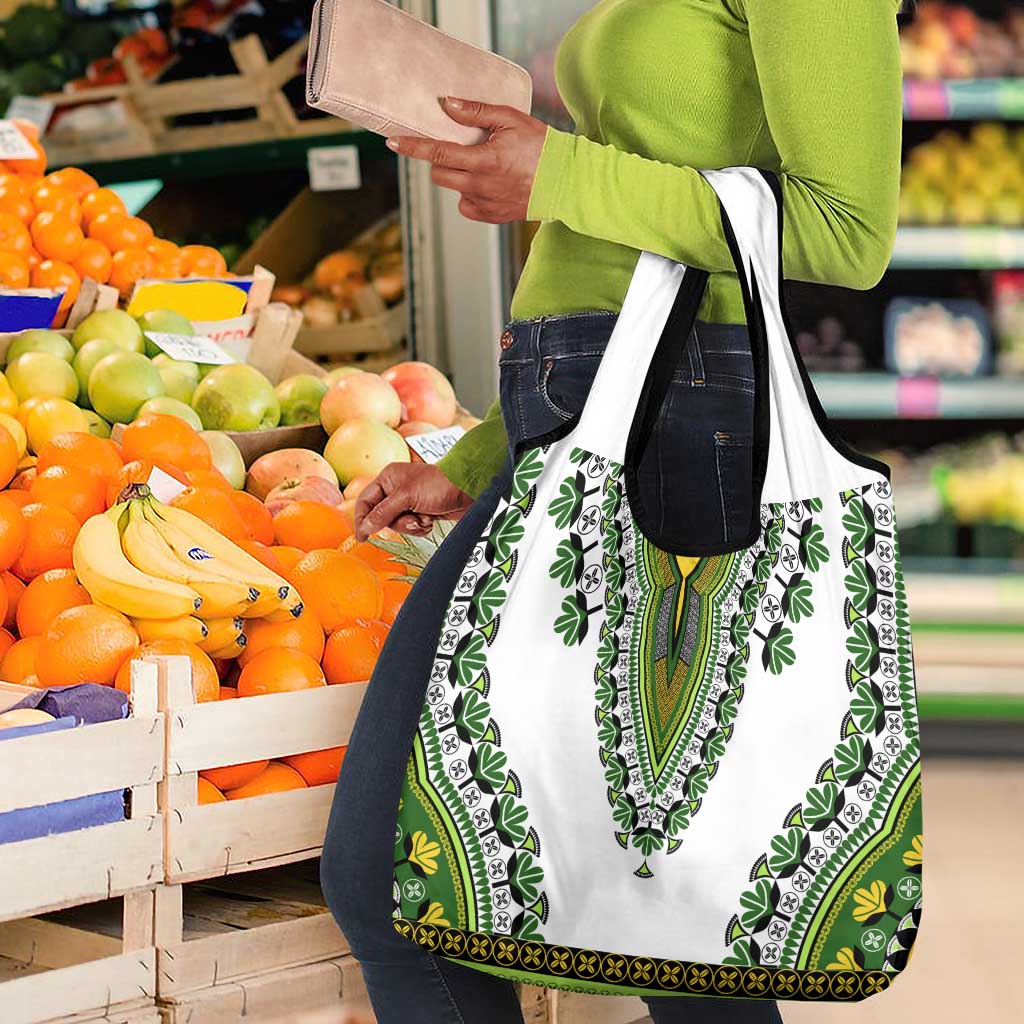 Africa Grocery Bag African Dashiki Royal Green Version