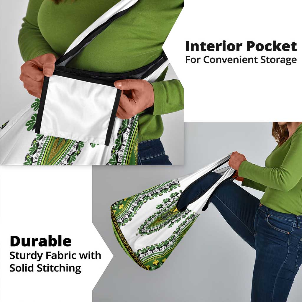 Africa Grocery Bag African Dashiki Royal Green Version