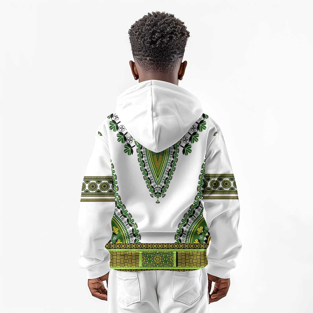 Africa Kid Hoodie African Dashiki Royal Green Version
