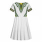 Africa Kid Short Sleeve Dress African Dashiki Royal Green Version