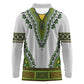 Africa Long Sleeve Polo Shirt African Dashiki Royal Green Version