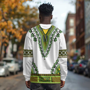 Africa Long Sleeve Shirt African Dashiki Royal Green Version LT14