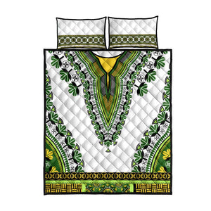 Africa Quilt Bed Set African Dashiki Royal Green Version