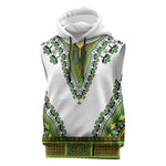 Africa Sleeveless Hoodie African Dashiki Royal Green Version - African Pride