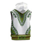 Africa Sleeveless Hoodie African Dashiki Royal Green Version - African Pride