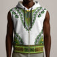 Africa Sleeveless Zip Hoodie African Dashiki Royal Green Version - African Pride