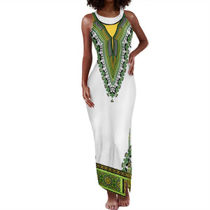 Africa Tank Maxi Dress African Dashiki Royal Green Version