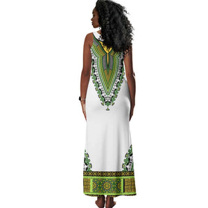 Africa Tank Maxi Dress African Dashiki Royal Green Version