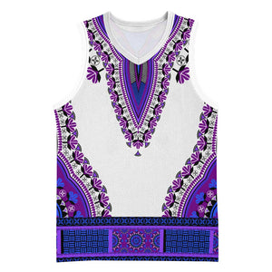 Africa Basketball Jersey African Dashiki Royal Purple Version - African Pride