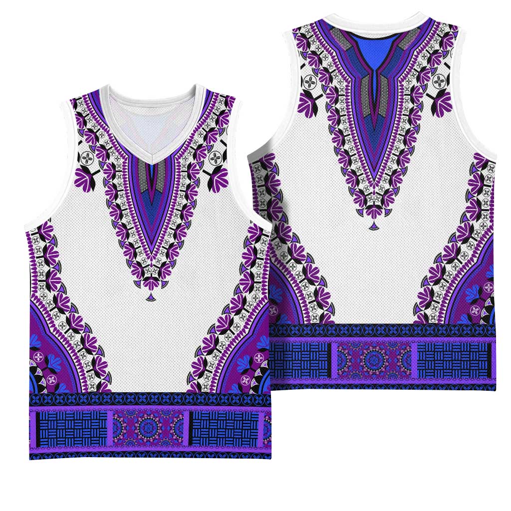 Africa Basketball Jersey African Dashiki Royal Purple Version - African Pride