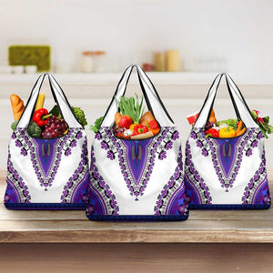 Africa Grocery Bag African Dashiki Royal Purple Version