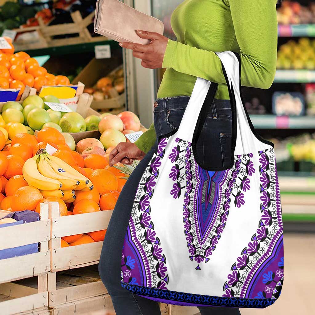 Africa Grocery Bag African Dashiki Royal Purple Version