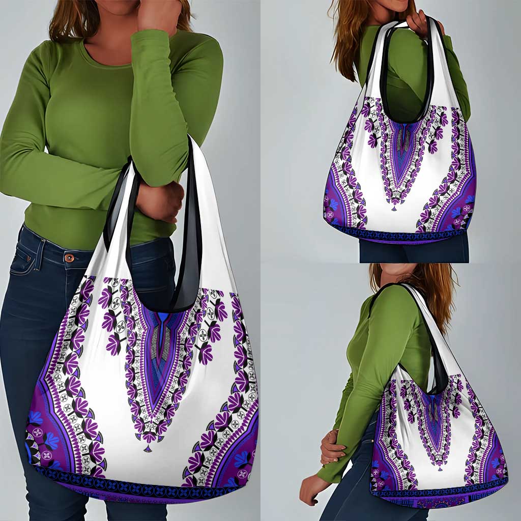 Africa Grocery Bag African Dashiki Royal Purple Version