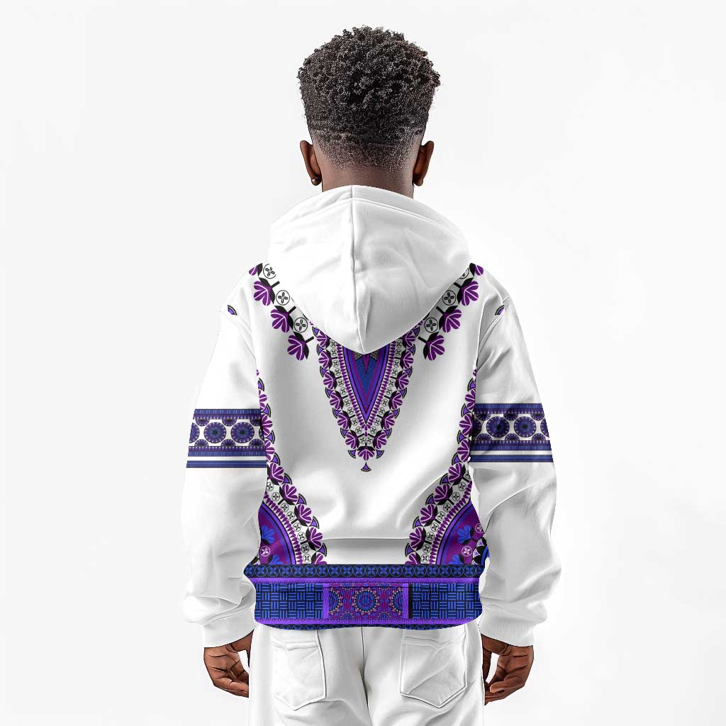 Africa Kid Hoodie African Dashiki Royal Purple Version