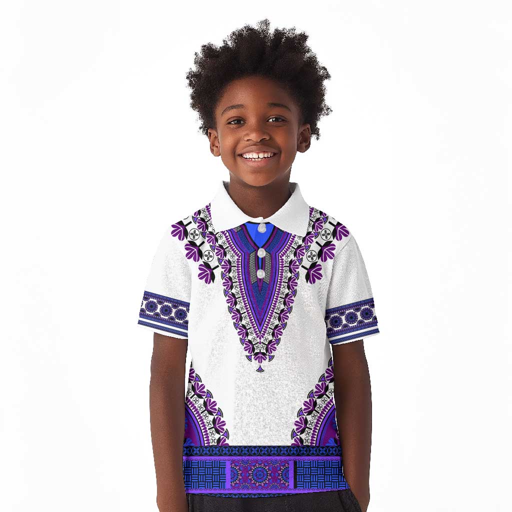 Africa Kid Polo Shirt African Dashiki Royal Purple Version