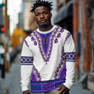 Africa Long Sleeve Shirt African Dashiki Royal Purple Version LT14