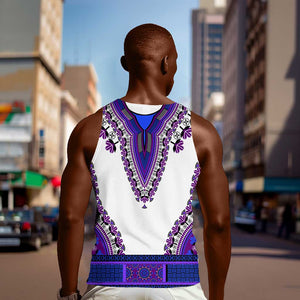 Africa Men Tank Top African Dashiki Royal Purple Version