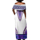 Africa Off Shoulder Maxi Dress African Dashiki Royal Purple Version