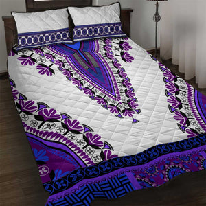 Africa Quilt Bed Set African Dashiki Royal Purple Version