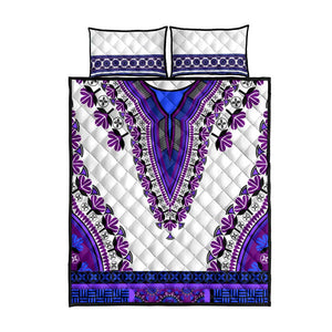 Africa Quilt Bed Set African Dashiki Royal Purple Version