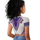 Africa Raglan Cropped T shirt African Dashiki Royal Purple Version