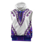 Africa Sleeveless Hoodie African Dashiki Royal Purple Version - African Pride