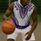 Africa Sleeveless Zip Hoodie African Dashiki Royal Purple Version - African Pride