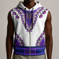 Africa Sleeveless Zip Hoodie African Dashiki Royal Purple Version - African Pride