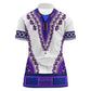 Africa Women Polo Shirt African Dashiki Royal Purple Version