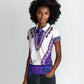 Africa Women Polo Shirt African Dashiki Royal Purple Version